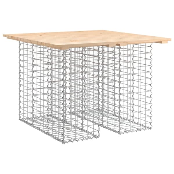 The Living Store havebænk med gabiondesign 100x102x72 cm massivt fyrretræ -  Havebænke