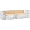Miniatyrbillede 3 af 8: The Living Store havebænk med gabiondesign 244x71x65,5 cm massivt fyrretræ -  Havebænke