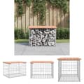 Miniatyrbillede 1 af 9: The Living Store havebænk med gabiondesign 63x44x42 cm massivt douglasgran -  Havebænke