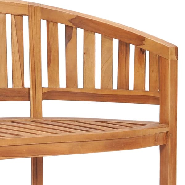 The Living Store bananbænk 120 cm massivt teaktræ -  Havebænke