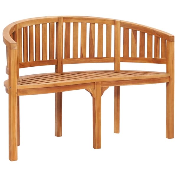 The Living Store bananbænk 120 cm massivt teaktræ - Havebænke