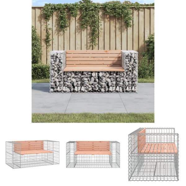 The Living Store Puutarhapenkki kivikori tyyli 143x71x65,5 cm täysi douglaskuusi -  Puutarhapenkit