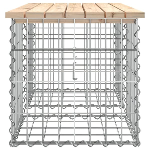 The Living Store havebænk med gabiondesign 103x44x42 cm massivt fyrretræ -  Havebænke