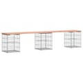 Miniatyrbillede 3 af 9: The Living Store havebænk med gabiondesign 203x31x42 cm massivt douglasgran -  Havebænke