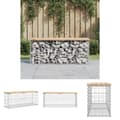 Miniatyrbillede 1 af 9: The Living Store havebænk med gabiondesign 103x31,5x42 cm massivt fyrretræ -  Havebænke