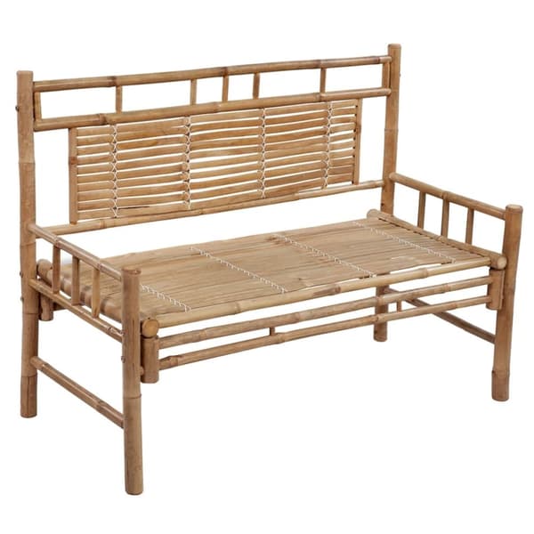 The Living Store Puutarhapenkki tyynyllä 120 cm bambu -  Puutarhapenkit