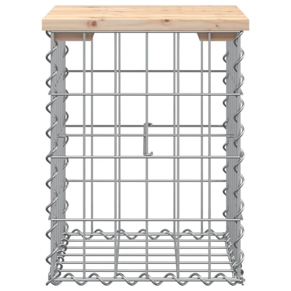 The Living Store havebænk med gabiondesign 33x31x42 cm massivt fyrretræ -  Havebænke