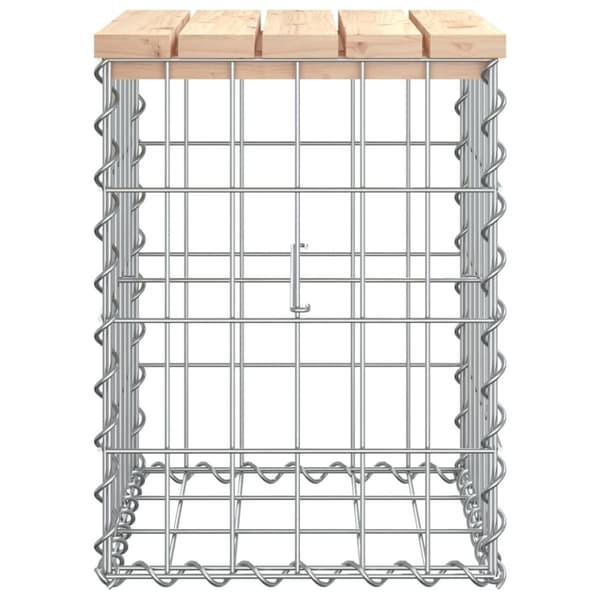The Living Store havebænk med gabiondesign 33x31x42 cm massivt fyrretræ -  Havebænke