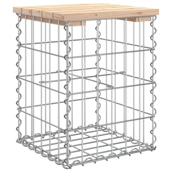 The Living Store havebænk med gabiondesign 33x31x42 cm massivt fyrretræ -  Havebænke
