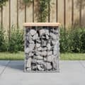 Miniatyrbillede 2 af 9: The Living Store havebænk med gabiondesign 33x31x42 cm massivt fyrretræ -  Havebænke