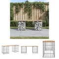 Miniatyrbillede 1 af 9: The Living Store havebænk med gabiondesign 103x31x42 cm massivt fyrretræ -  Havebænke