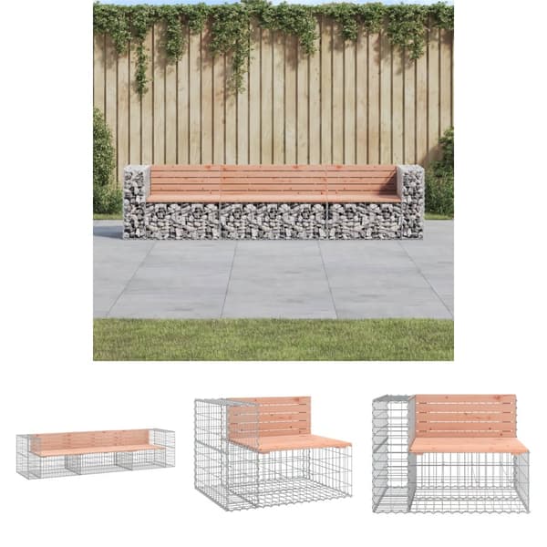 The Living Store havebænk med gabiondesign 287x71x65,5 cm massivt douglasgran -  Havebænke