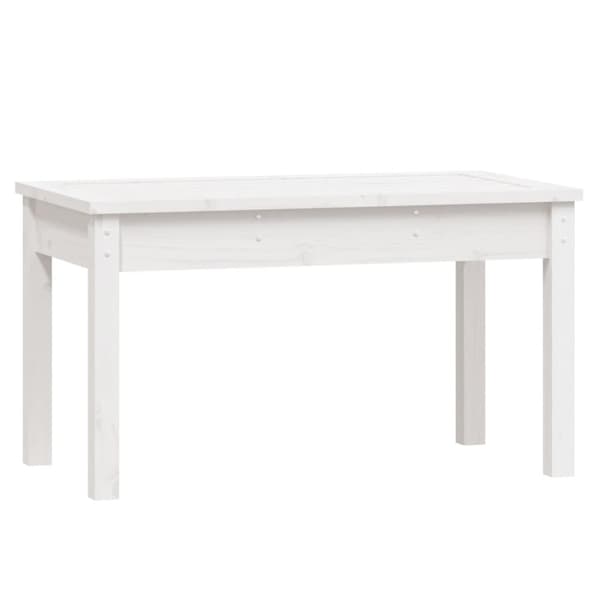 The Living Store havebænk 80x44x45 cm massivt fyrretræ hvid -  Havebænke