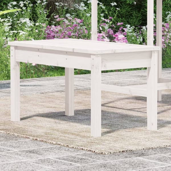 The Living Store havebænk 80x44x45 cm massivt fyrretræ hvid -  Havebænke