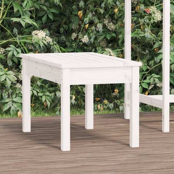 The Living Store havebænk 80x44x45 cm massivt fyrretræ hvid -  Havebænke