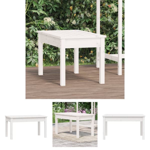 The Living Store havebænk 80x44x45 cm massivt fyrretræ hvid -  Havebænke