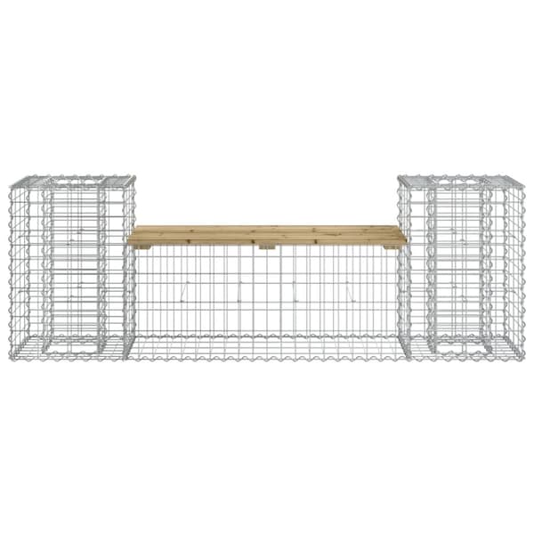 The Living Store Trädgårdsbänk gabiondesign 183x41x60,5 cm impregnerad furu -  Trädgårdsbänkar