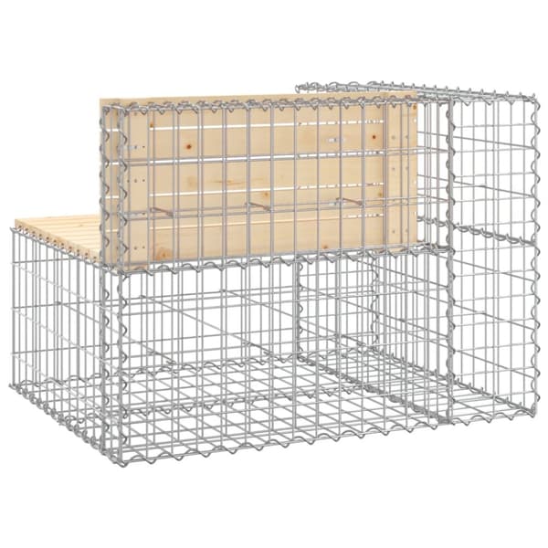 The Living Store havebænk med gabiondesign 92x71x65,5 cm massivt fyrretræ -  Havebænke