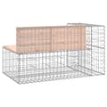Miniatyrbillede 6 af 9: The Living Store havebænk med gabiondesign 122x71x65,5 cm massivt douglasgran -  Havebænke