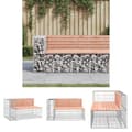 Miniatyrbillede 1 af 9: The Living Store havebænk med gabiondesign 122x71x65,5 cm massivt douglasgran -  Havebænke