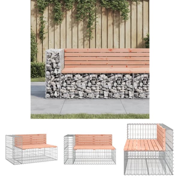 The Living Store havebænk med gabiondesign 122x71x65,5 cm massivt douglasgran -  Havebænke