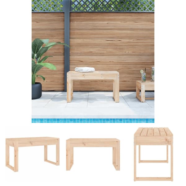The Living Store havebænk 80x38x45 cm massivt fyrretræ -  Havebænke