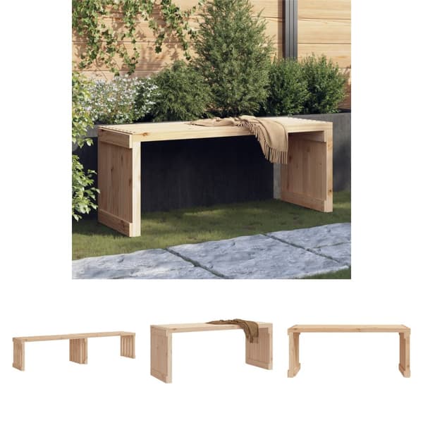 The Living Store havebænk 212,5x40,5x45 cm udvideligt design massivt fyrretræ -  Havebænke