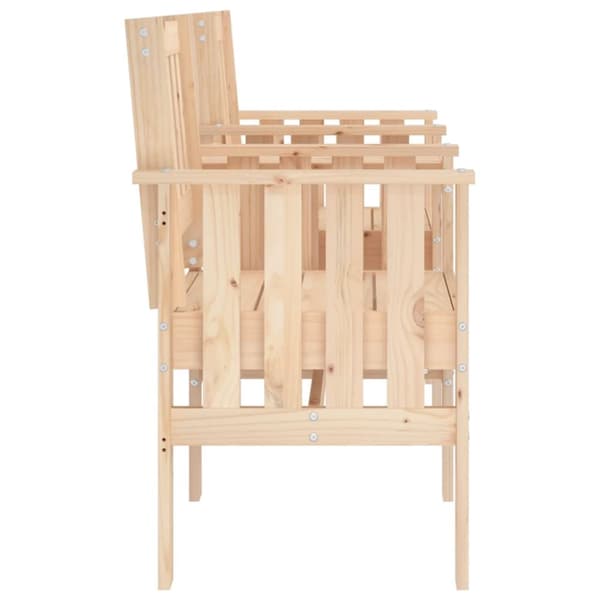 The Living Store Trädgårdsbänk med bord 2-sits massiv furu -  Trädgårdsbänkar