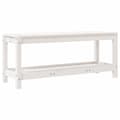 Miniatyrbillede 3 af 10: The Living Store havebænk 108x35x45 cm massivt fyrretræ hvid -  Havebænke