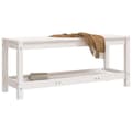 Miniatyrbillede 4 af 10: The Living Store havebænk 108x35x45 cm massivt fyrretræ hvid -  Havebænke