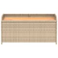 Pikkukuva 5 / 11: The Living Store Säilytyspenkki beige 100x50x52 cm polyrottinki ja akasiapuu -  Puutarhapenkit
