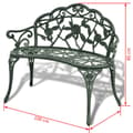 Miniatyrbillede 5 af 5: Havebænke - Living havebænk 100 cm støbt aluminium grøn