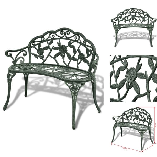 Havebænke - Living havebænk 100 cm støbt aluminium grøn
