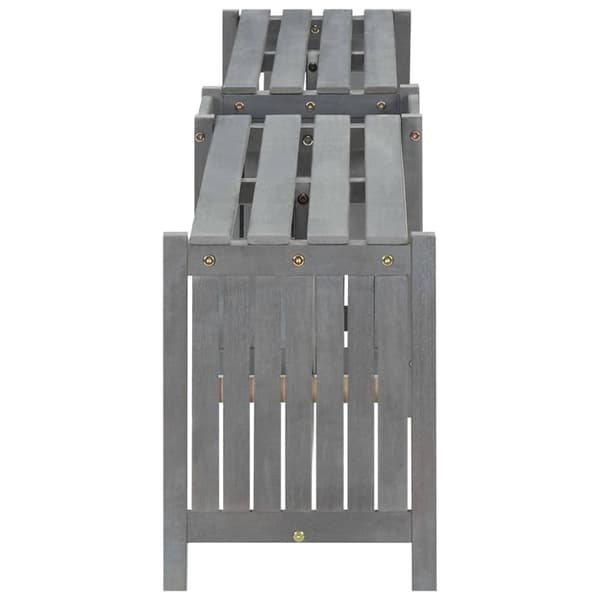 Puutarhapenkit - Living Kulmapenkki kukkalaatikolla 117 cm täysi akaasiapuu harmaa