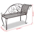 Miniatyrbillede 6 af 6: Havebænke - Living chaiselong til haven 128 cm stål antikbrun