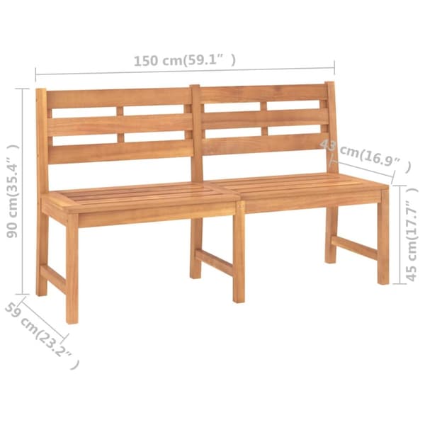 Havebænke - Living havebænk 150 cm massivt teaktræ