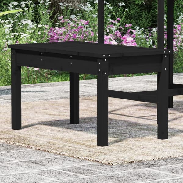 Havebænke - Living havebænk 80x44x45 cm massivt fyrretræ sort