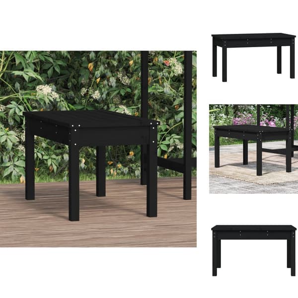 Havebænke - Living havebænk 80x44x45 cm massivt fyrretræ sort