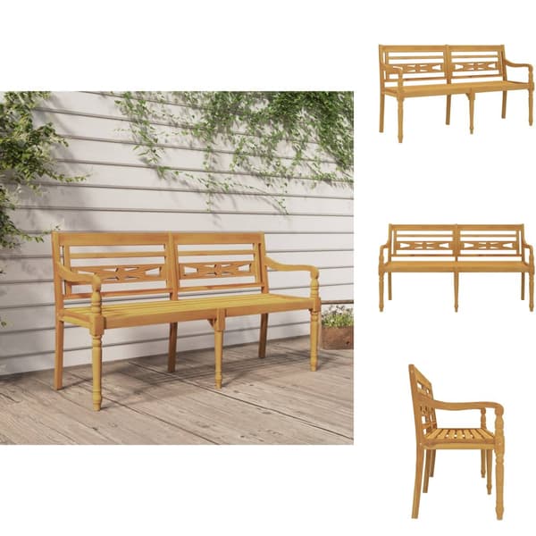 Puutarhapenkit - Living Batavia-penkki 150 cm täysi tiikki