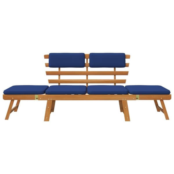 Trädgårdsbänkar - Living Trädgårdsbänk med dynor 2-i-1 190 cm massivt akaciaträ