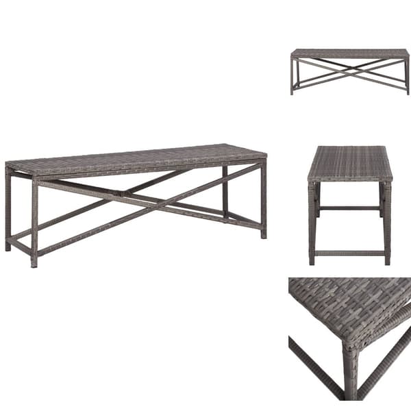 Havebænke - Living havebænk 120 cm polyrattan grå