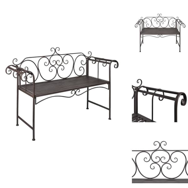 Trädgårdsbänkar - Living Trädgårdsbänk 132 cm stål antikbrun