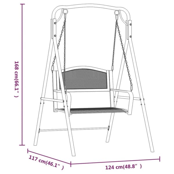 Puutarhapenkit - Living Keinupenkki 124 cm musta teräs