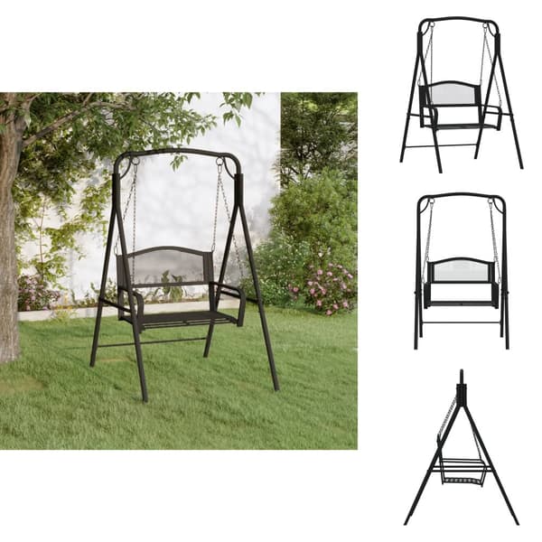 Puutarhapenkit - Living Keinupenkki 124 cm musta teräs