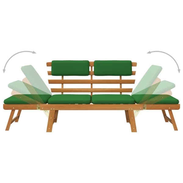 Puutarhapenkit - Living Puutarhapenkki tyynyillä 2-in-1 190 cm täysi akasiapuu