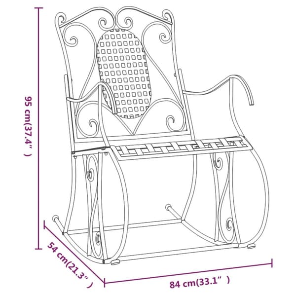 Puutarhapenkit - Living Keinupenkki 84 cm musta teräs