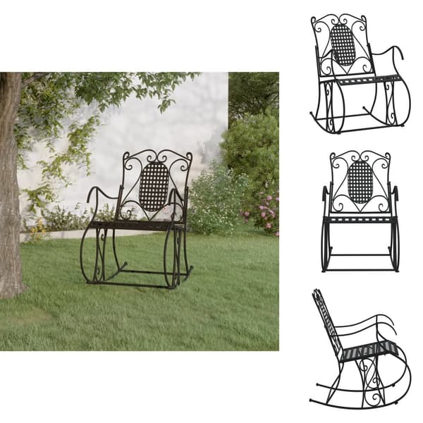 Puutarhapenkit - Living Keinupenkki 84 cm musta teräs