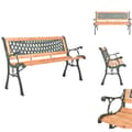 Miniatyrbild 1 av 8: Trädgårdsbänkar - Living Trädgårdsbänk 116 cm gjutjärn och massivt granträ