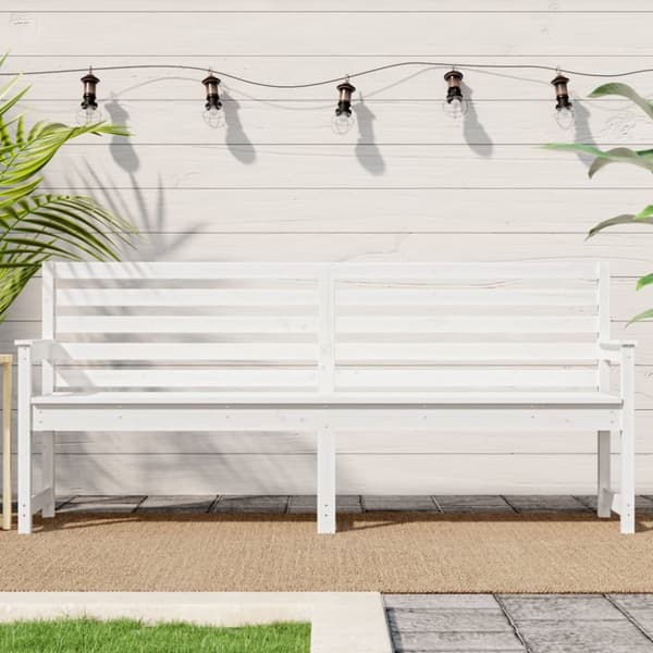 Havebænke - Living havebænk 203,5x48x91,5 cm massivt fyrretræ hvid