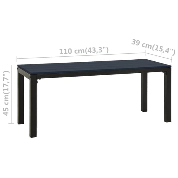 Havebænke - Living havebænk 110 cm stål og WPC sort